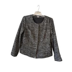 JJILL Women's XL Black White Gray Tweed Wool Blend